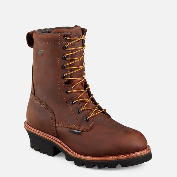 Brown Men\'s Red Wing LoggerMax 9-inch Insulated, Waterproof Work Boots | IE57149VI