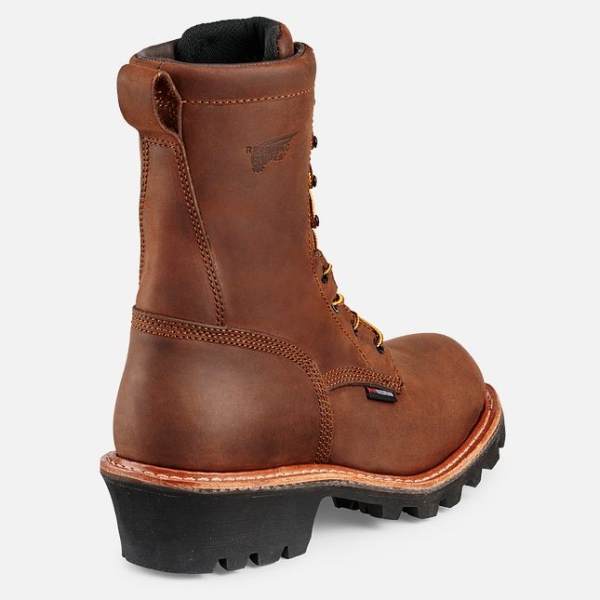 Brown Men's Red Wing LoggerMax 9-inch Waterproof Work Boots | IE37058RI