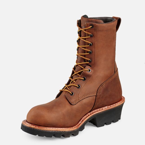 Brown Men's Red Wing LoggerMax 9-inch Waterproof Work Boots | IE37058RI