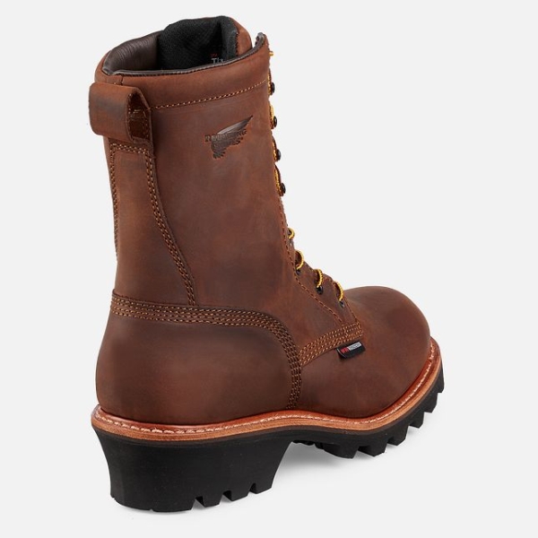 Brown Men's Red Wing Loggermax 9-inch Insulated Waterproof Shoes | IE08427RP