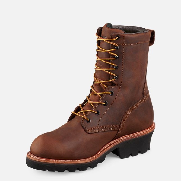 Brown Men's Red Wing Loggermax 9-inch Insulated Waterproof Shoes | IE08427RP