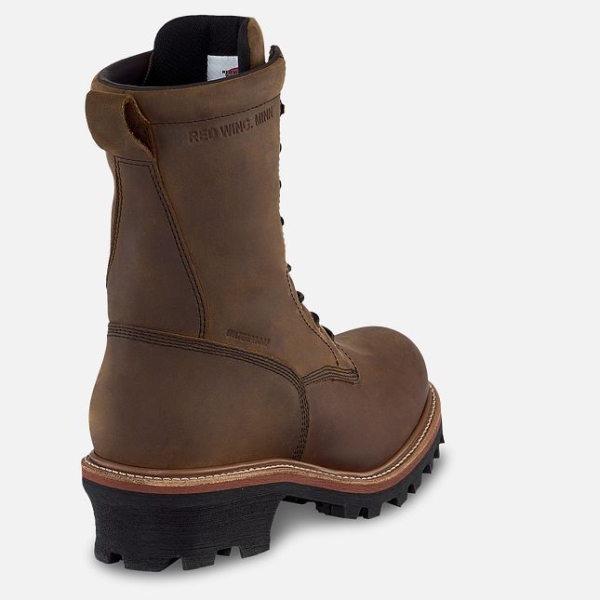 Brown Men's Red Wing Loggermax 9-inch, Logger Waterproof Shoes | IE72451BT