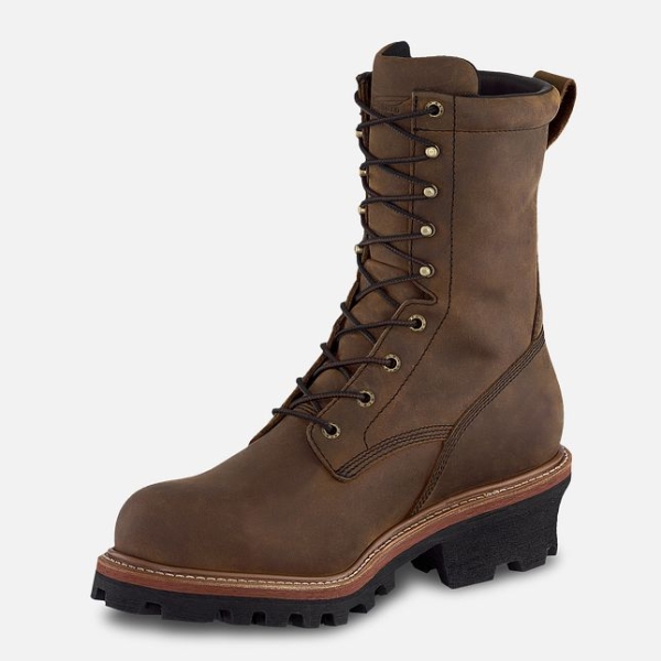 Brown Men's Red Wing Loggermax 9-inch, Logger Waterproof Shoes | IE72451BT