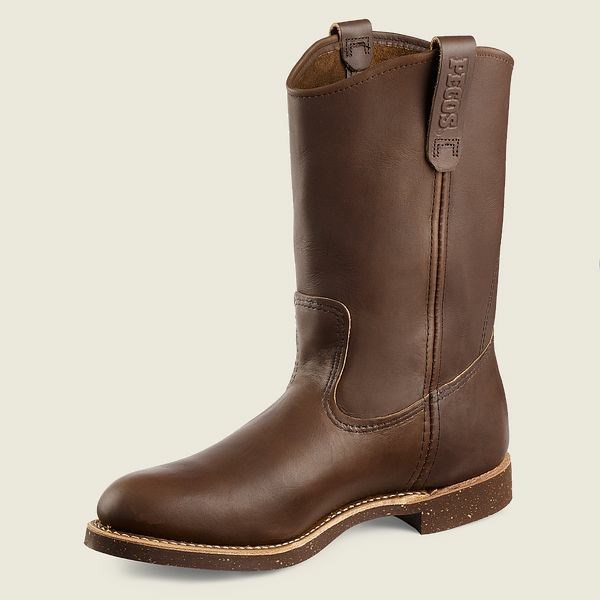 Brown Men's Red Wing NailSeat 11-inch Soft Toe Pull-On Boot Work Boots | IE52907WF