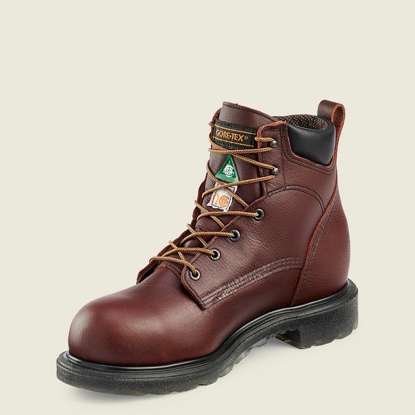 Brown Men's Red Wing SuperSole 2.0 6-inch Waterproof CSA Safety Toe Boot Work Boots | IE85713IC