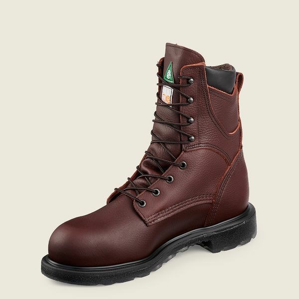 Brown Men's Red Wing SuperSole 2.0 8-inch Waterproof CSA Safety Toe Boot Work Boots | IE08137MS