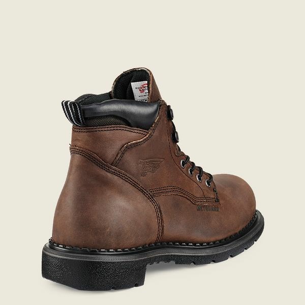 Brown Men's Red Wing SuperSole 6-inch Waterproof Safety Toe Metguard Boot Work Boots | IE67398EA