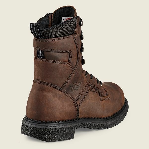 Brown Men's Red Wing SuperSole 8-inch Waterproof Safety Toe Metguard Boot Work Boots | IE41259GM