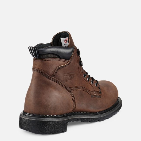 Brown Men's Red Wing Supersole® 6-inch Metguard Waterproof Shoes | IE50216CS