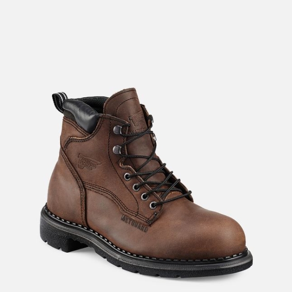 Brown Men\'s Red Wing Supersole® 6-inch Metguard Waterproof Shoes | IE50216CS