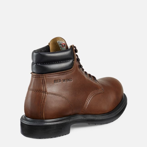 Brown Men's Red Wing Supersole® 6-inch Safety Shoes | IE87594KJ