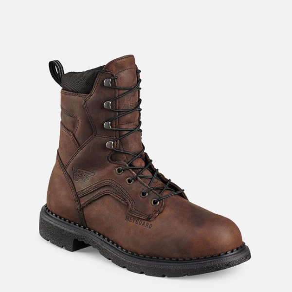 Brown Men\'s Red Wing Supersole® 8-inch Metguard Waterproof Shoes | IE21365GQ