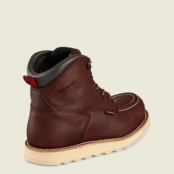 Brown Men's Red Wing Traction Tred 6-inch Waterproof Safety Toe Boot Work Boots | IE01895DV