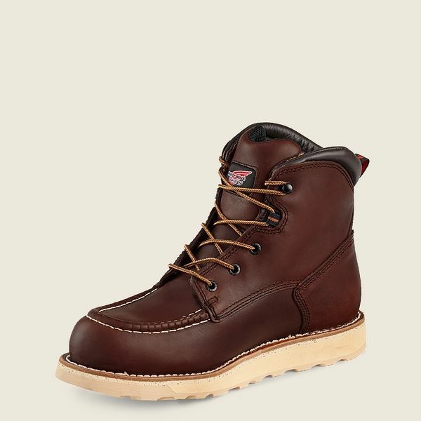 Brown Men's Red Wing Traction Tred 6-inch Waterproof Safety Toe Boot Work Boots | IE01895DV