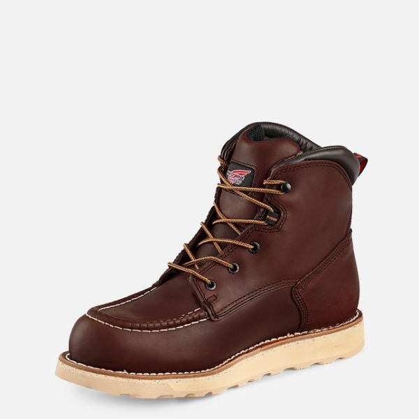 Brown Men's Red Wing Traction Tred 6-inch Waterproof Work Boots | IE14329ZG