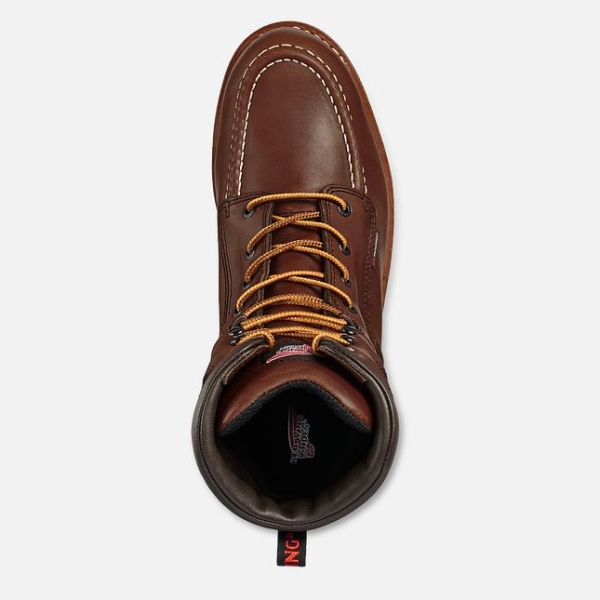 Brown Men's Red Wing Traction Tred 8-inch Waterproof Work Boots | IE10952DY