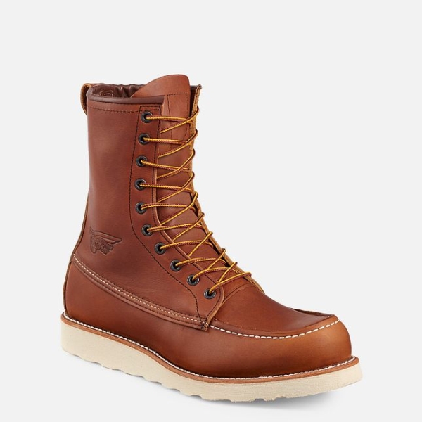 Brown Men\'s Red Wing Traction Tred 8-inch Work Boots | IE18257AO