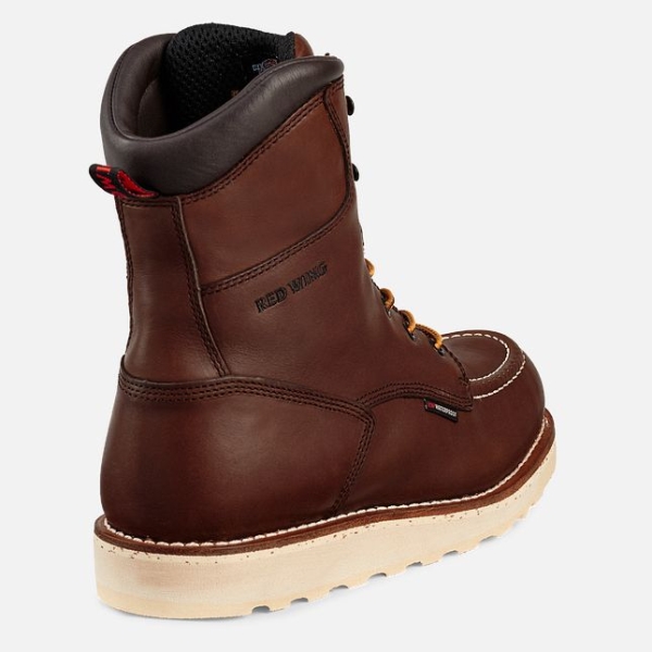 Brown Men's Red Wing Traction Tred 8-inch Waterproof Work Boots | IE78364YL