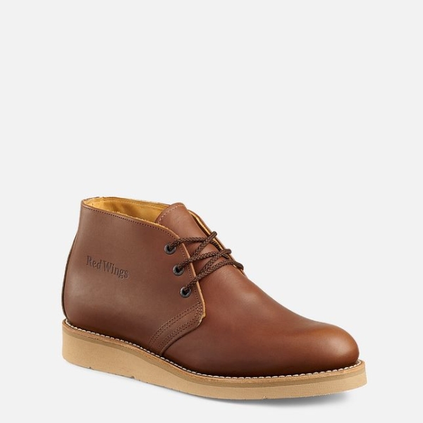 Brown Men\'s Red Wing Traction Tred Chukka Work Boots | IE08236DA