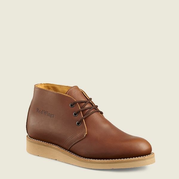 Brown Men\'s Red Wing Traction Tred Chukka Soft Toe Boot Work Boots | IE98746NK