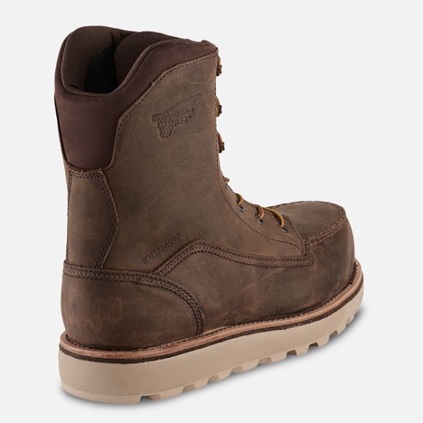 Brown Men's Red Wing Traction Tred Lite 8-inch Waterproof Work Boots | IE01479BW