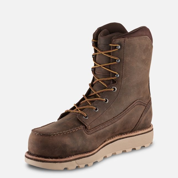 Brown Men's Red Wing Traction Tred Lite 8-inch Waterproof Work Boots | IE01479BW