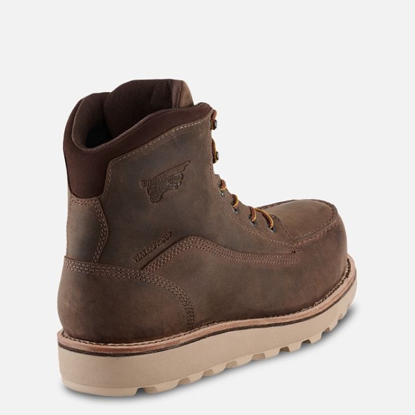 Brown Men's Red Wing Traction Tred Lite 6-inch Waterproof Work Boots | IE03674ON