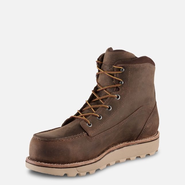 Brown Men's Red Wing Traction Tred Lite 6-inch Waterproof Work Boots | IE03674ON