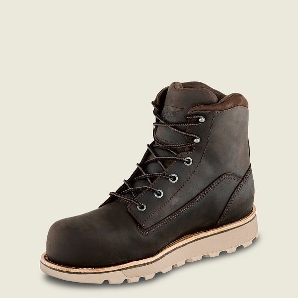 Brown Men's Red Wing Traction Tred Lite 6-inch Waterproof Safety Toe Boots | IE05183MF