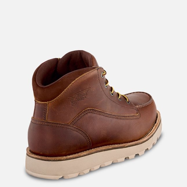 Brown Men's Red Wing Traction Tred Lite Waterproof Chukka Work Boots | IE09128CR