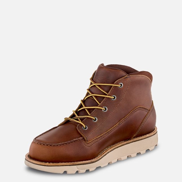 Brown Men's Red Wing Traction Tred Lite Waterproof Chukka Work Boots | IE09128CR