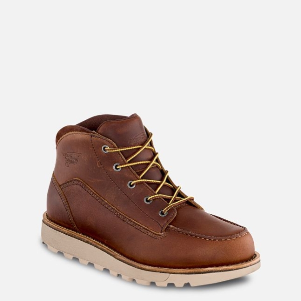 Brown Men\'s Red Wing Traction Tred Lite Waterproof Chukka Work Boots | IE09128CR