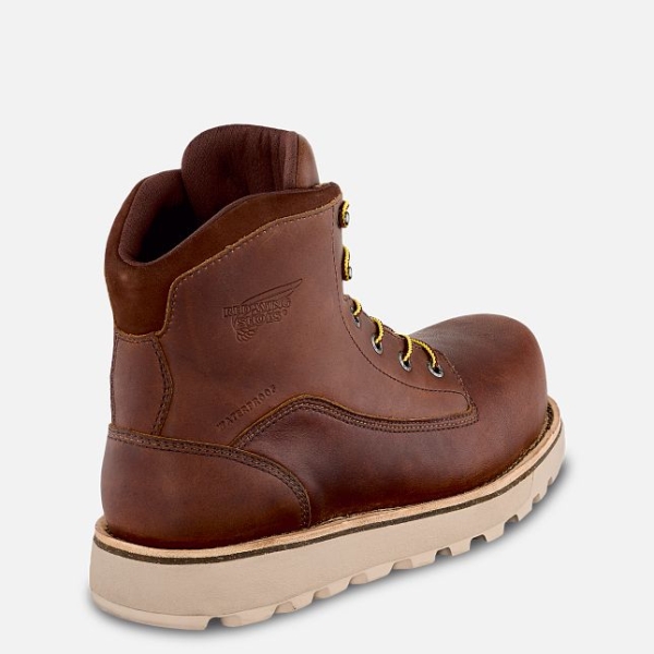 Brown Men's Red Wing Traction Tred Lite 6-inch Waterproof Work Boots | IE18293ED