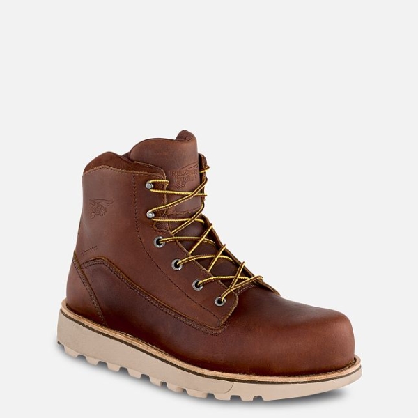 Brown Men\'s Red Wing Traction Tred Lite 6-inch Waterproof Work Boots | IE18293ED