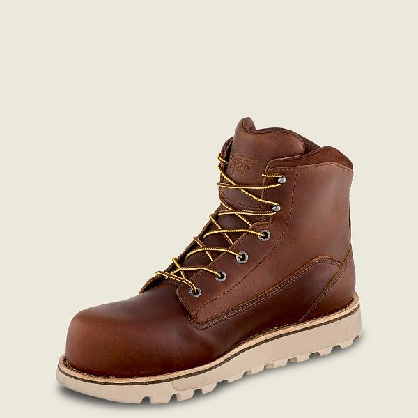 Brown Men's Red Wing Traction Tred Lite 6-inch Waterproof Safety Toe Boots | IE20896IR