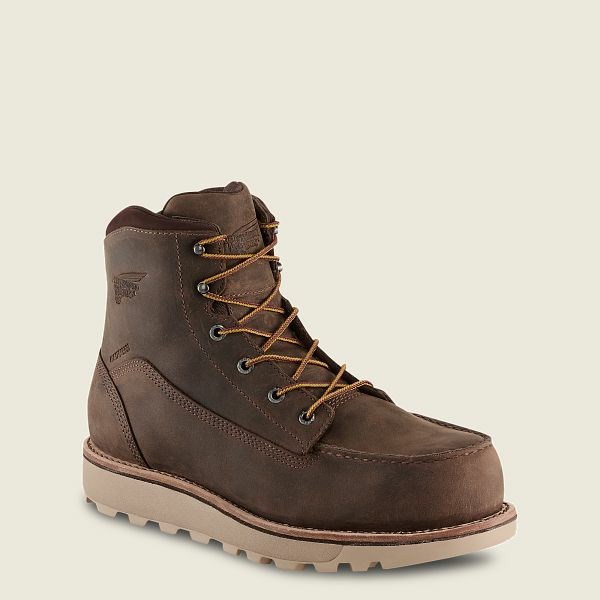 Brown Men\'s Red Wing Traction Tred Lite 6-inch Waterproof Safety Toe Boot Work Boots | IE23905BN