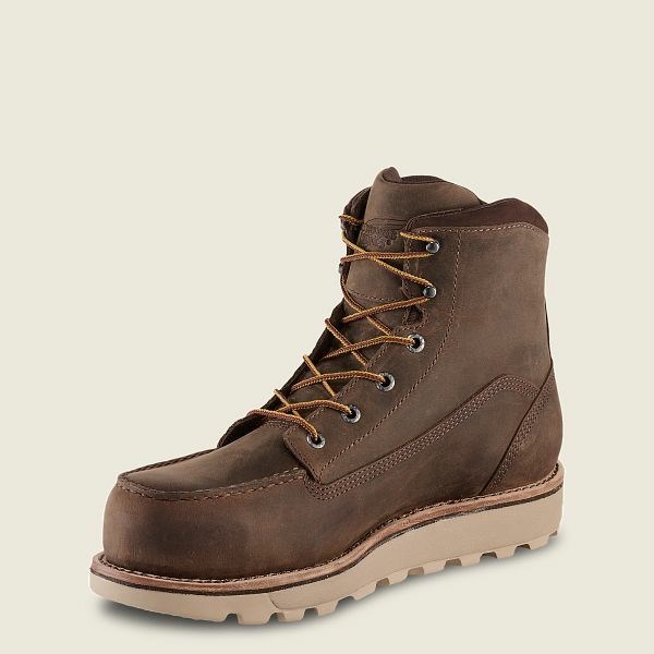 Brown Men's Red Wing Traction Tred Lite 6-inch Waterproof Safety Toe Boots | IE31870YL