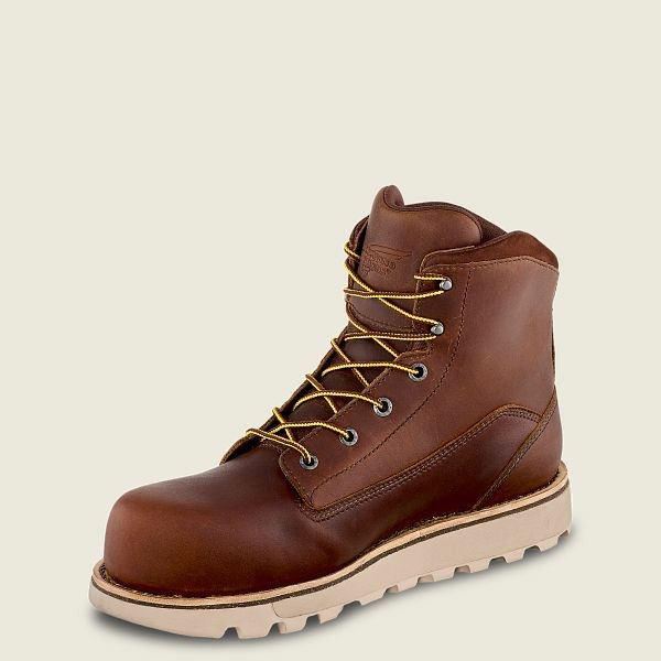 Brown Men's Red Wing Traction Tred Lite 6-inch Waterproof Safety Toe Boot Work Boots | IE67215MB