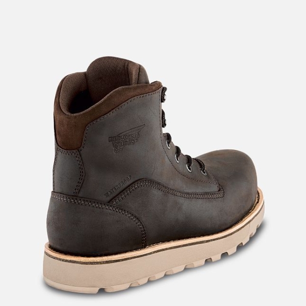 Brown Men's Red Wing Traction Tred Lite 6-inch Waterproof Work Boots | IE67549NL