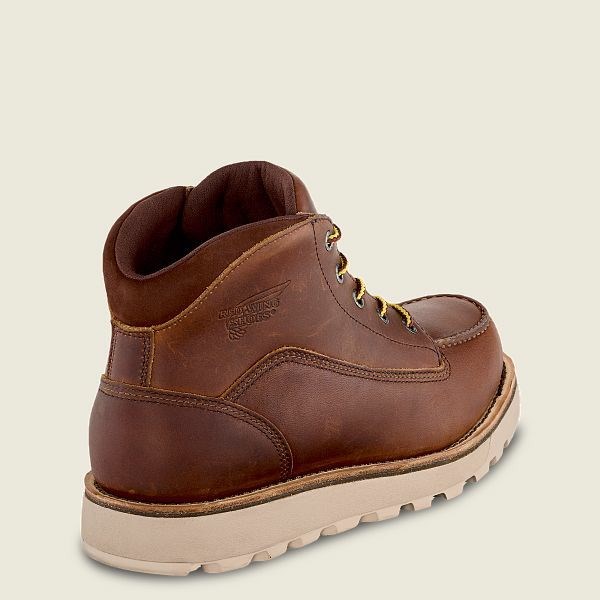 Brown Men's Red Wing Traction Tred Lite Waterproof Soft Toe Chukka Work Boots | IE71540JC