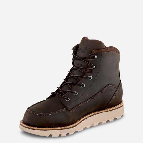 Brown Men's Red Wing Traction Tred Lite 6-inch Waterproof Work Boots | IE93168KB