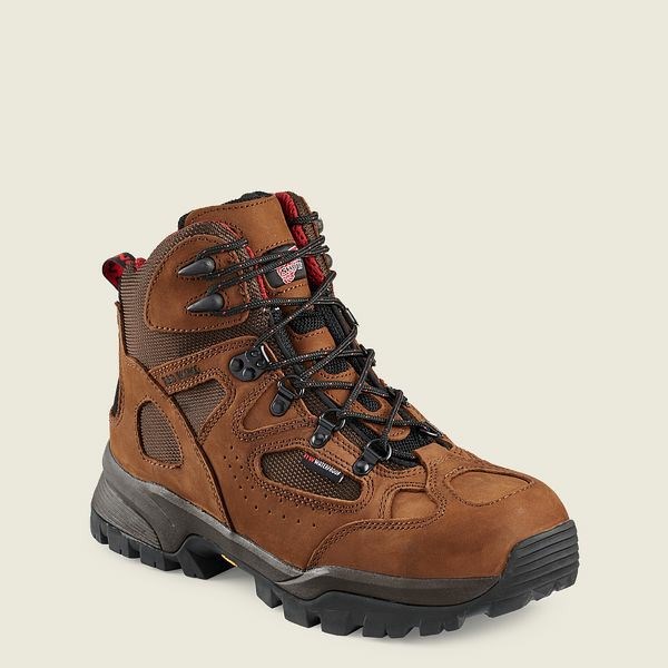 Brown Men\'s Red Wing TruHiker 6-inch Waterproof Safety Toe Hiking Boots | IE60425QF