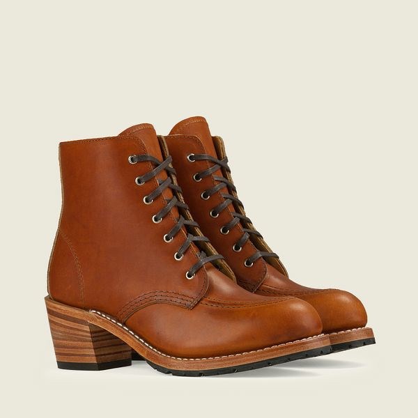 Brown Women's Red Wing Clara Heeled Boot Heritage Boots | IE27648RU