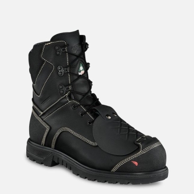 Black Men's Red Wing Brnr Xp 8-inch, Metguard CSA Waterproof Shoes | IE67054AN