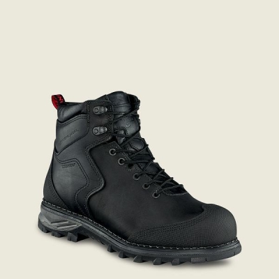 Black Men's Red Wing Burnside 6-inch Waterproof Safety Toe Boots | IE04628CL