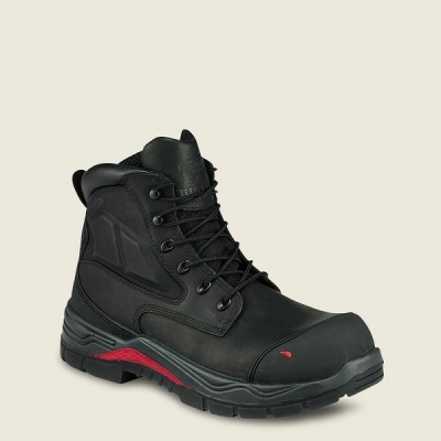 Black Men's Red Wing King Toe ADC 6-inch Waterproof Safety Toe Boot Work Boots | IE78462RQ