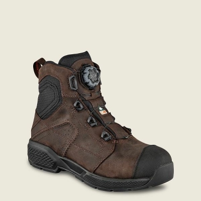 Brown / Black Men's Red Wing Exos Lite 6-inch Waterproof Safety Toe Boot Work Boots | IE36281VY