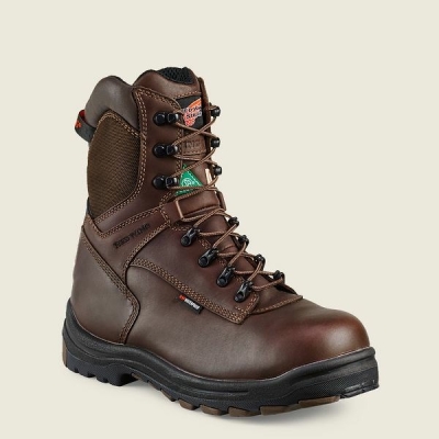 Brown / Black Men's Red Wing King Toe 8-inch Insulated, Waterproof CSA Safety Toe Boots | IE80965AB