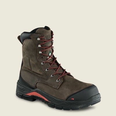 Brown / Black Men's Red Wing King Toe ADC 8-inch Insulated, Waterproof CSA Safety Toe Boots | IE02581MS