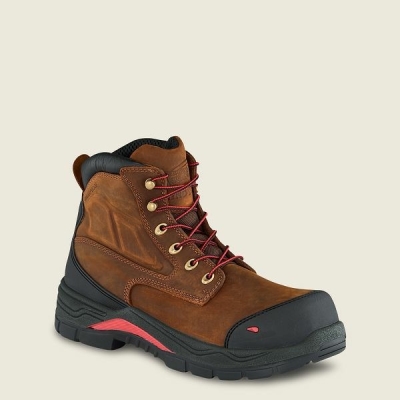 Brown / Black Men's Red Wing King Toe ADC 6-inch Waterproof Safety Toe Boots | IE06879LT